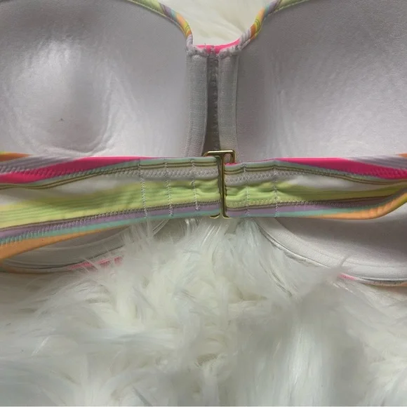 Size 36DD Victoria’s Secret Colorful Striped Strapless Bathing Suit Top E2 - Picture 2 of 5